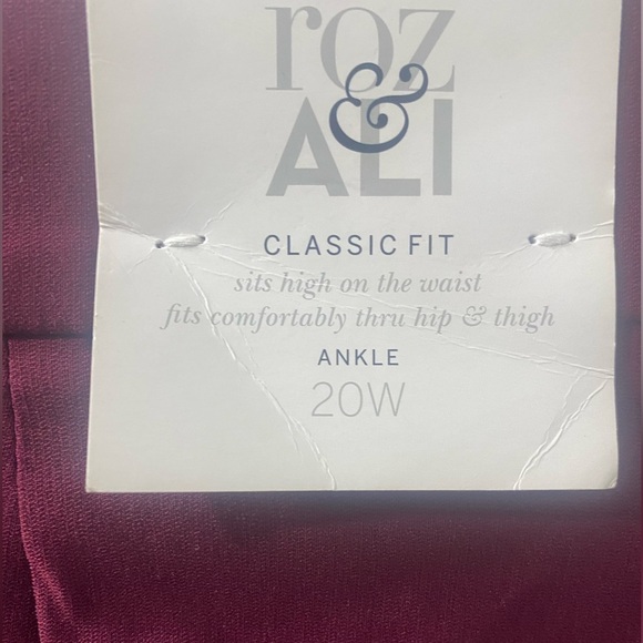 Roz & Ali Dress Barn Classic Fit Ankle Pants Burgundy Size 20W - Picture 6 of 6